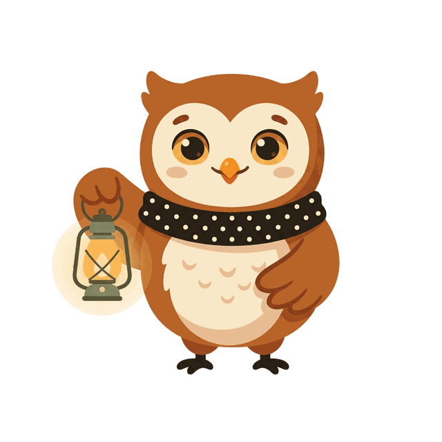 Inky holding a glowing lantern